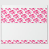Papier Cadeau Damas victorienne rose sur blanc (Plat)