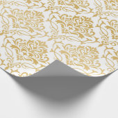 Papier Cadeau Damas vintages florales d'or (Coin)