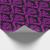 Papier Cadeau Damas violettes sur noir (Coin)