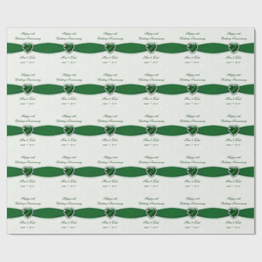 Papier Cadeau Damask 55e anniversaire Mariage Design (Plat)