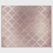 Papier Cadeau Damask Blush Rose Rose Or Foxier Powder Royal (Plat)