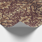 Papier Cadeau Damask Dreams en rouge et or (Coin)