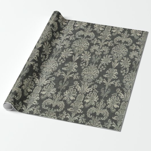 Papier Cadeau Damask Elegant Sophisticated Classic Vintage (Déroulé)