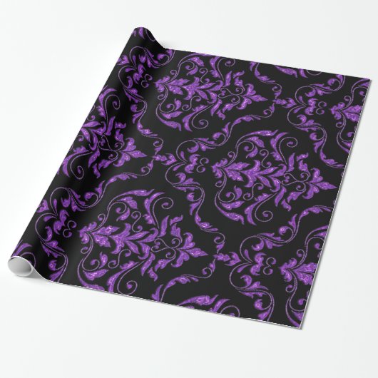 Papier Cadeau Damask Gothic Glint (Déroulé)