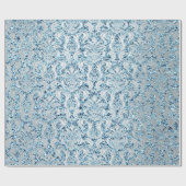 Papier Cadeau Damask Parties scintillant Blue Silver Grey Royal  (Plat)