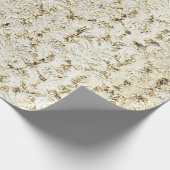 Papier Cadeau Damask Parties scintillant Faux Gold White Royal C (Coin)