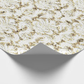 Papier Cadeau Damask Parties scintillant Faux Gold White Royal L (Coin)