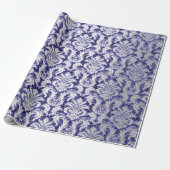 Papier Cadeau Damask Parties scintillant Indigo Silver Grey Roya (Déroulé)