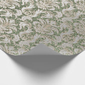 Papier Cadeau Damask Parties scintillant Mint Silver Grey Royal  (Coin)