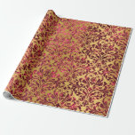 Papier Cadeau Damask Royal Bourgogne Red Maroon Gold Honey<br><div class="desc">Chic Floral Royal Wrapping Papier Peut être un décor magnifique pour de nombreux événements tels que mariage,  anniversaire,  anniversaire,  diplômes,  nouvelle maison,  entreprise,  douches nuptiales etc florenceK design</div>