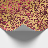 Papier Cadeau Damask Royal Bourgogne Red Maroon Gold Honey (Coin)