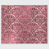 Papier Cadeau Damask Royal Bourgogne Rouge Maroon rose rose (Plat)