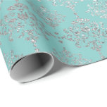 Papier Cadeau Damask Silver Grey Royal Metallic Aqua Blu<br><div class="desc">Glam and Chic Wrapping Paper pour de nombreuses occasions comme anniversaire,  anniversaire,  mariage,  fête de mariage,  nouvel emploi,  nouvelle maison,  fête d'entreprise,  retraite,  nouveau bébé... </div>