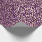 Papier Cadeau Damask Violet Purple Graphe Plum Gold Royal (Coin)