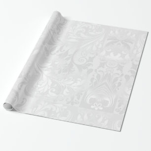 Papier Cadeau Damassé blanche élégante