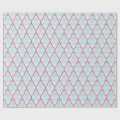 Papier Cadeau Damassé bleue et rose chic minable (Plat)