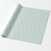 Papier Cadeau Damassé bleue et verte chic minable (Déroulé)