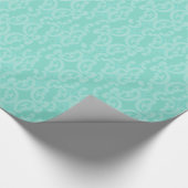 Papier Cadeau Damassé de bleu de mer d'Aqua (Coin)