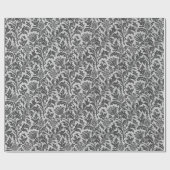 Papier Cadeau Damassé de chardon de William Morris, gris (Plat)