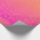Papier Cadeau Damassé florale (corail et rose) (Coin)