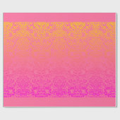 Papier Cadeau Damassé florale (corail et rose) (Plat)