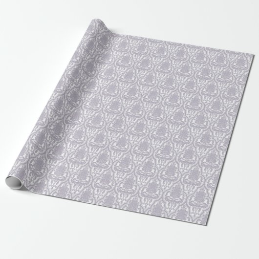 Papier Cadeau Damassé lilas chic minable (Déroulé)