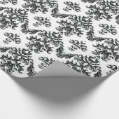 Papier cadeau damassé noir blanc Noir (Coin)