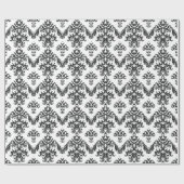 Papier cadeau damassé noir blanc Noir (Plat)