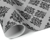 Papier Cadeau Damassé noir marocain (Coin rond)