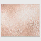 Papier Cadeau Damassé or rose (Plat)