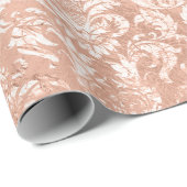 Papier Cadeau Damassé or rose (Coin rond)