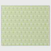 Papier Cadeau Damassé verte chic minable (Plat)