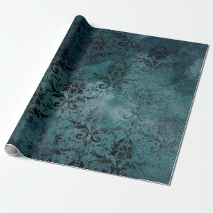 Papier Cadeau Damassé vintage en détresse grunge