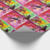 Papier Cadeau DAME AVEC CHAT NOIR / Mascarade vénitienne (Coin)