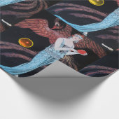 PAPIER CADEAU DAME AVEC PHOENIX, ART DÉCO BEAUTY MODE COSTUME (Coin)