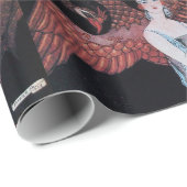 PAPIER CADEAU DAME AVEC PHOENIX, ART DÉCO BEAUTY MODE COSTUME (Coin rond)