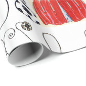 PAPIER CADEAU DAME AVEC PHOENIX, ART DÉCO BEAUTY MODE COSTUME (Coin rond)