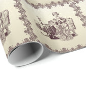 Papier Cadeau dame boit du thé (Coin rond)