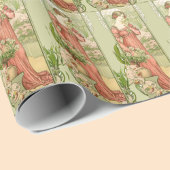 Papier Cadeau Dame de serre Art Nouveau élégante vintage