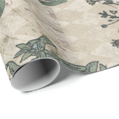 Papier Cadeau Dame et fleurs victoriennes (Coin rond)