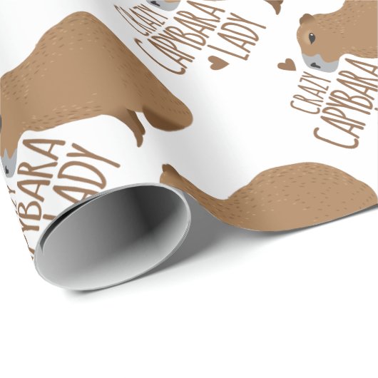 Papier Cadeau dame folle de capybara (Coin rond)