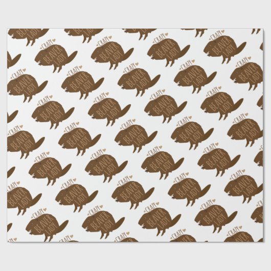 Papier Cadeau dame folle de castor (Plat)