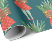 Papier Cadeau Dame plante (Coin rond)