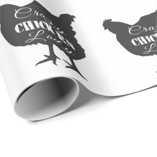 Papier Cadeau Dame Poulet Folle (Coin rond)