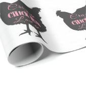 Papier Cadeau Dame Poulet Folle (Coin rond)