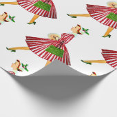 Papier Cadeau dame vintage de Noël (Coin)