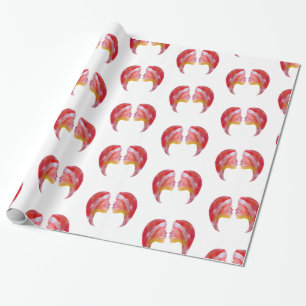 Papier Cadeau Dames roses, Aquarelle Gemini