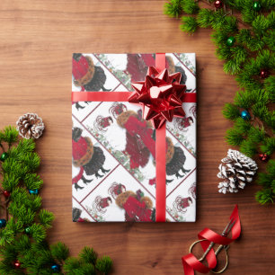 Papier Cadeau Dames rouges de société de manteau de Noël vint