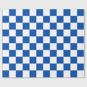 Papier Cadeau Damier bleu de cobalt classique (Plat)