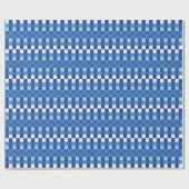 Papier Cadeau Damier Bleu Mignon Moderne (Plat)